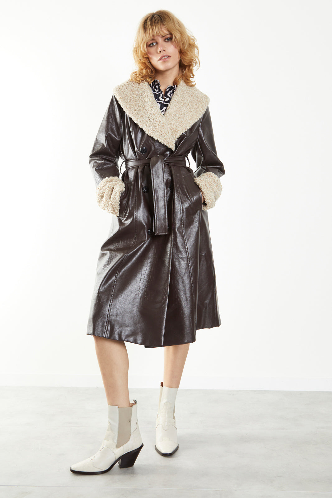 Glamorous Brown Double Breasted Belted Coat
