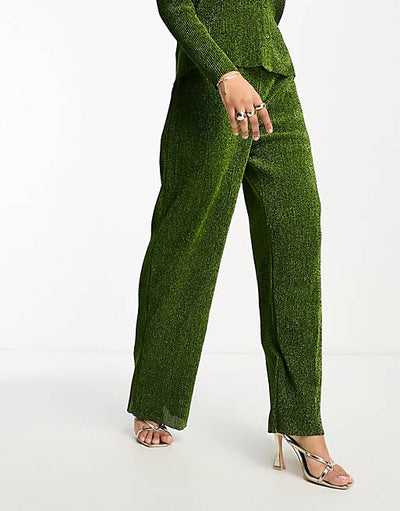 Glamorous Trousers - Green Glitter