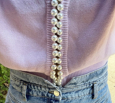 Charlotte pearl trim cardigan