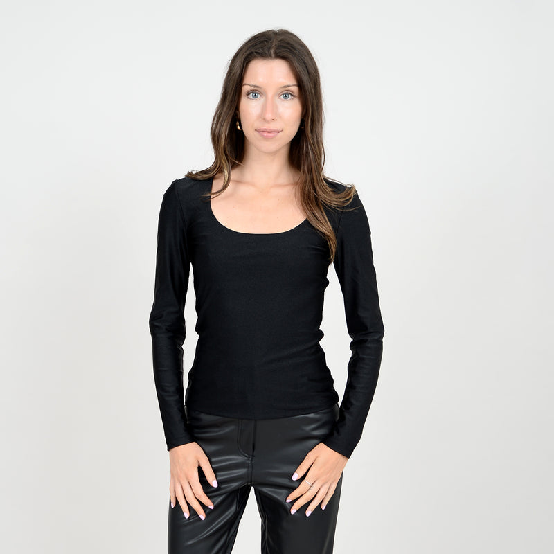 Sofie Long Sleeve Scoop - Onyx