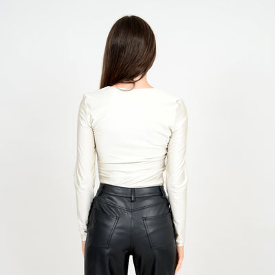 Sofie Long Sleeve Scoop - Pearl