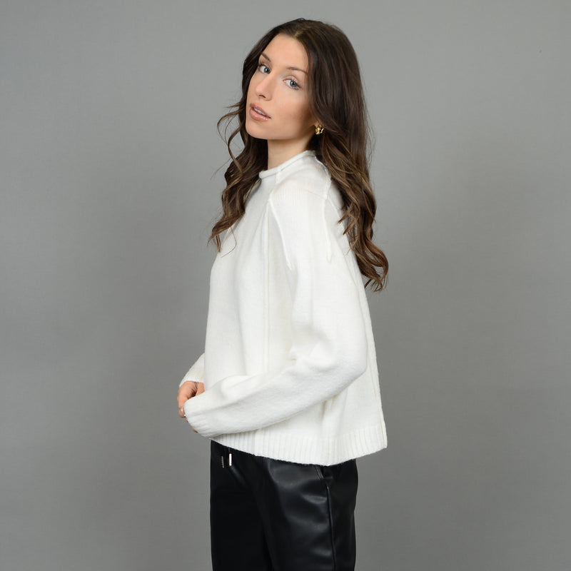 Noella Long Sleeve Funnel -  Winter White