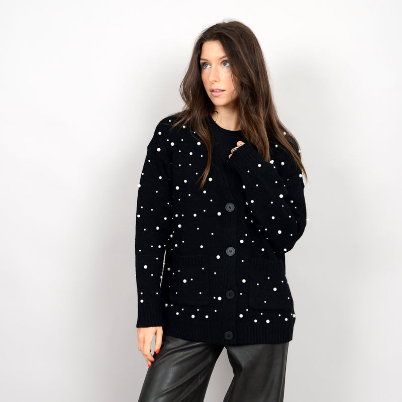 Raziella Long Sleeve V-Neck - Black