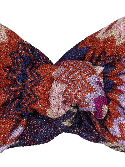 Missoni Pink & Purple Zigzag metallic-knit headband