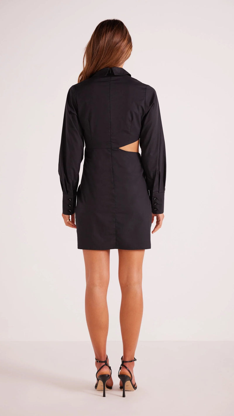 Allegra Twist Shirtdress - Black