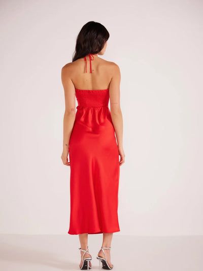 Sonia Halter Midi Dress - Red