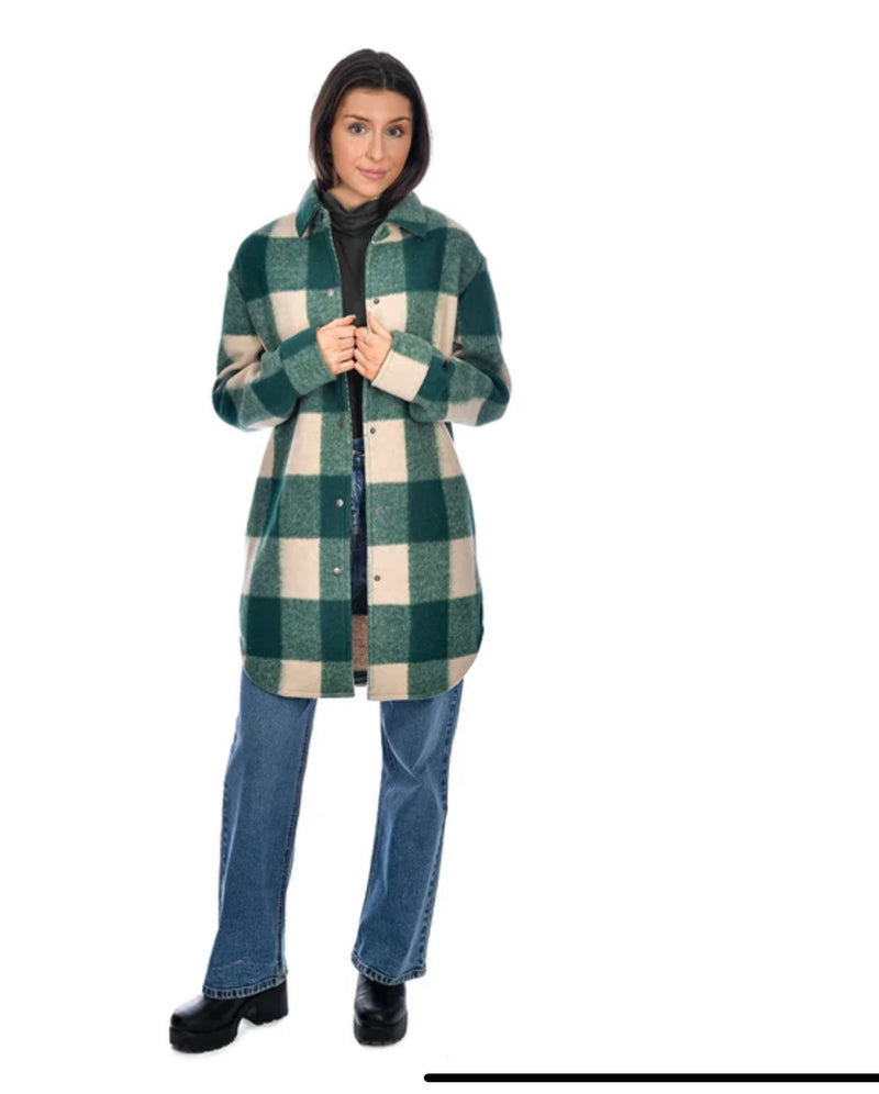 RD STYLE - Ladies Woven Coat | Green Plaid