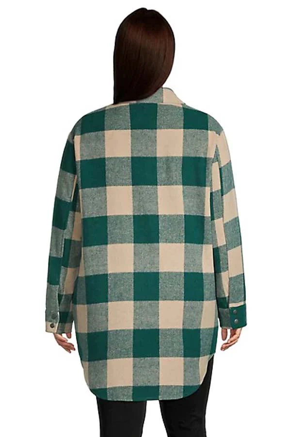 RD STYLE - Ladies Woven Coat | Green Plaid