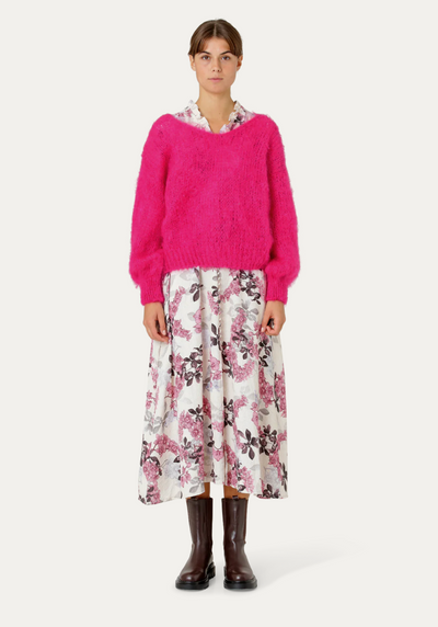 Milana LS Mohair Knit - Neon Pink