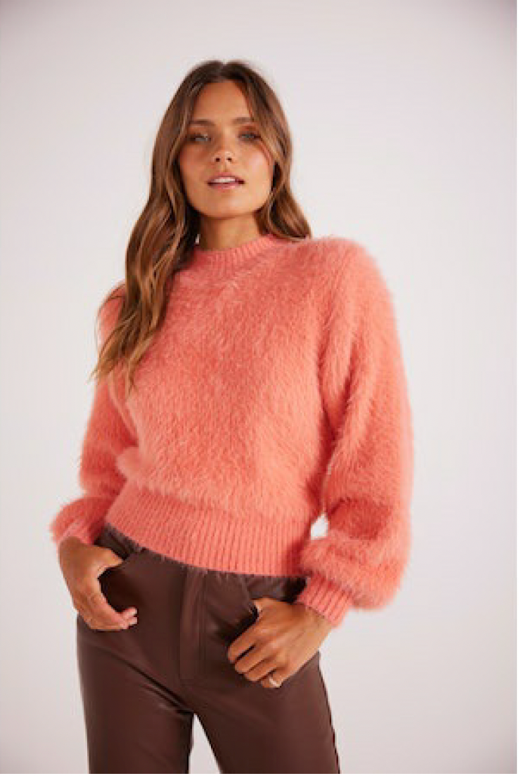 LUMA FLUFFY SWEATER CANTALOUPE