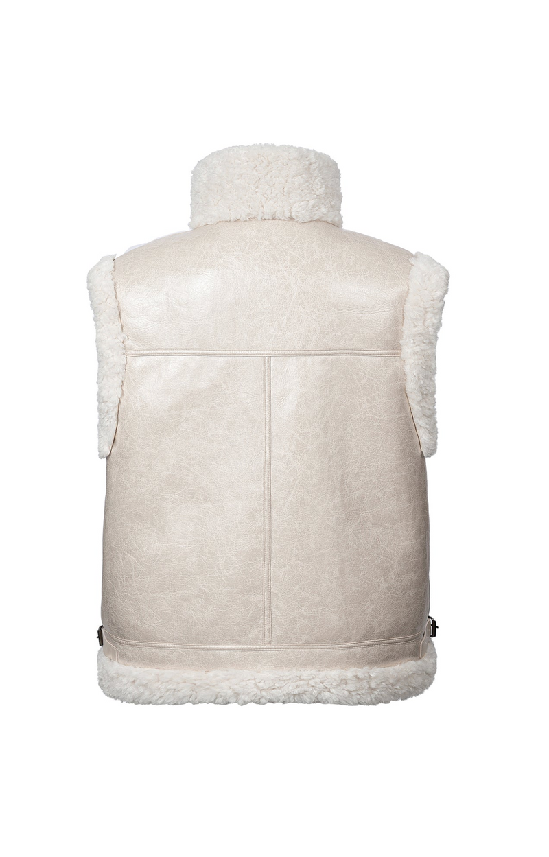 Reversible oversize Gilet - Cream