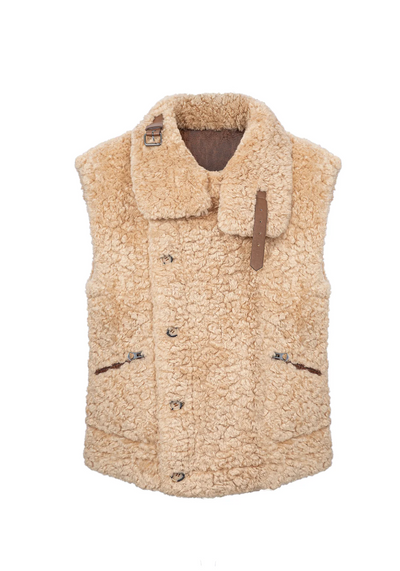 Reversible oversize Gilet - Brown