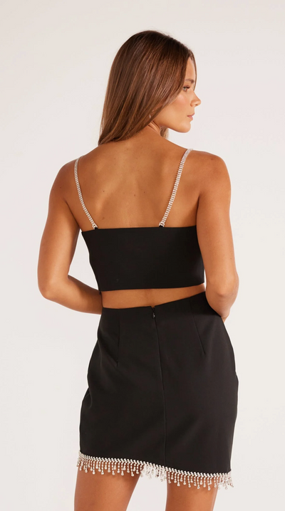 KRYSTAL CROP TOP - Black