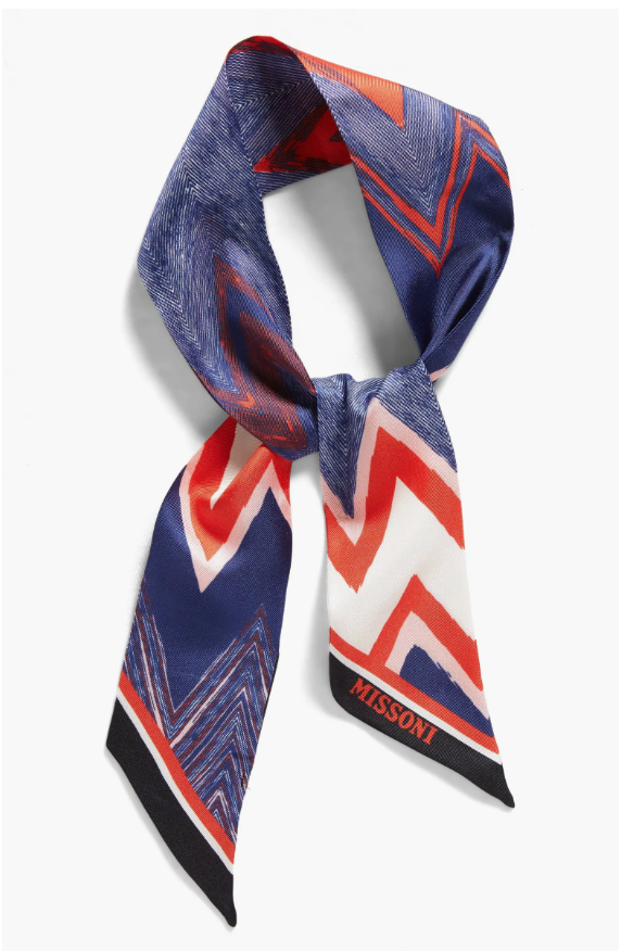 Chevron Silk Twilly Scarf