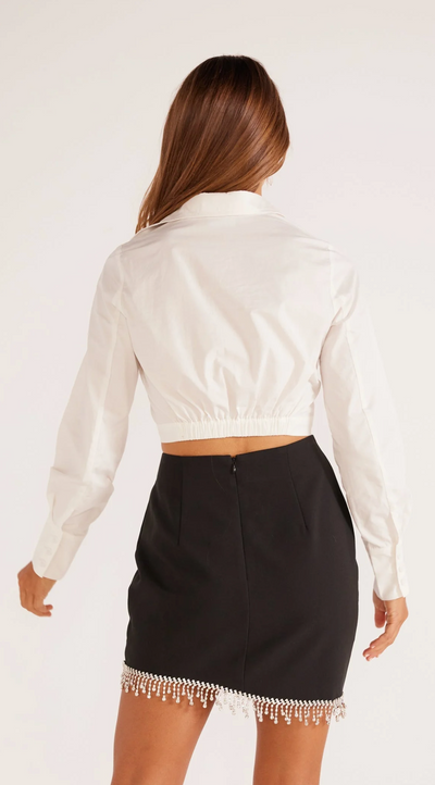 LINDA CROP SHIRT - White