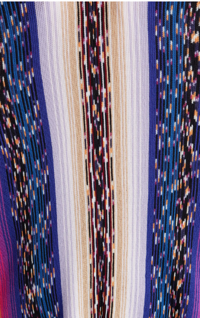 Textured Stripe Wool Knit Cape