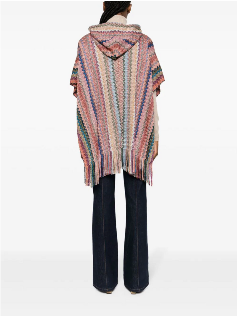 Missoni zigzag-pattern hooded poncho