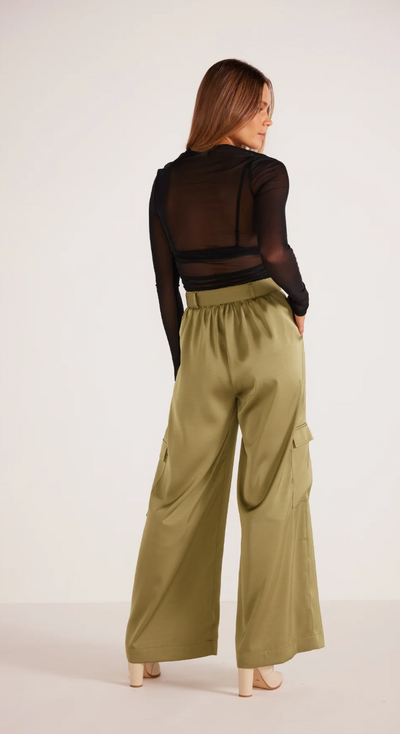 Anissa Pleated Cargo Pant - Khaki