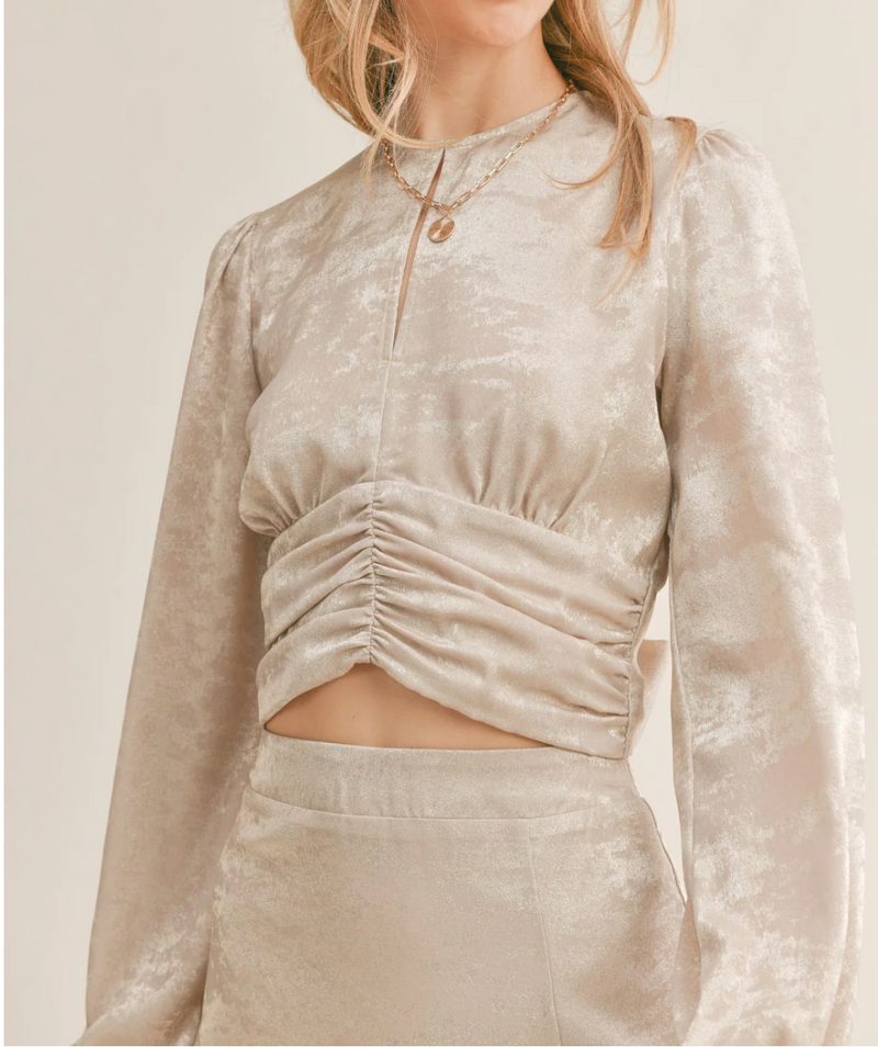Luxe Life Tie Back Top - Champagne