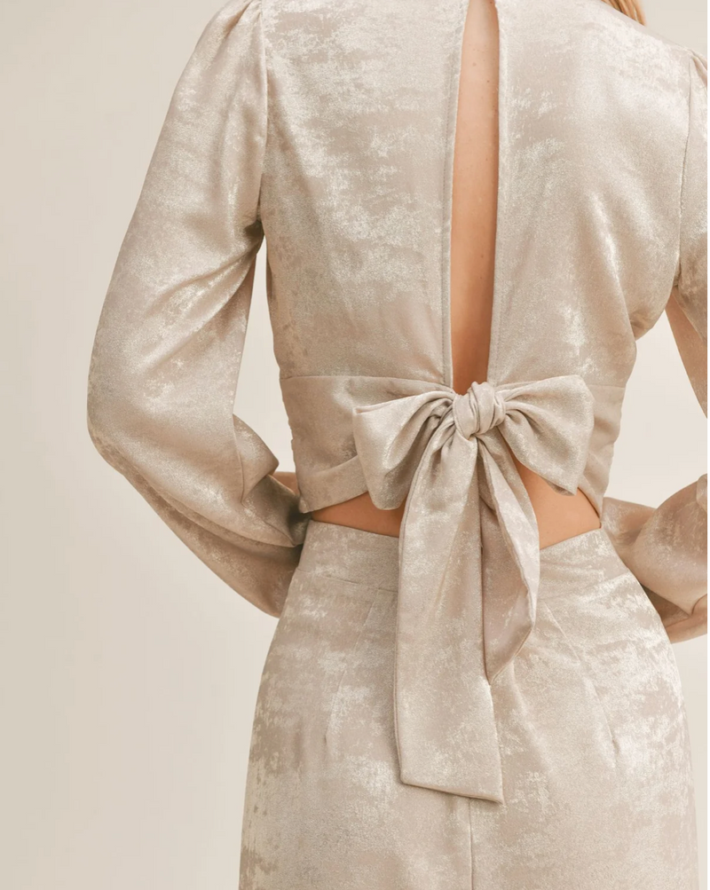 Luxe Life Tie Back Top - Champagne