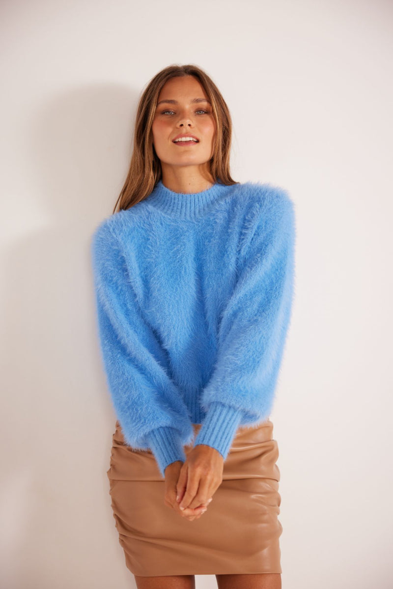 Aria Fluffy Knit - Blue