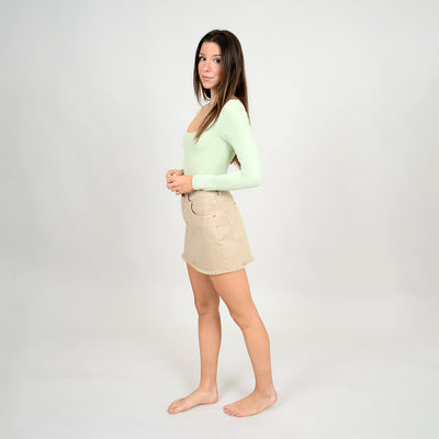 Stacy Square Neck Bodysuit| Celedon