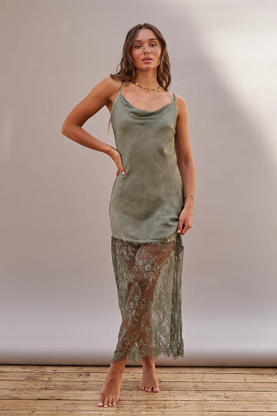 Sandrine Slip Dress - Khaki