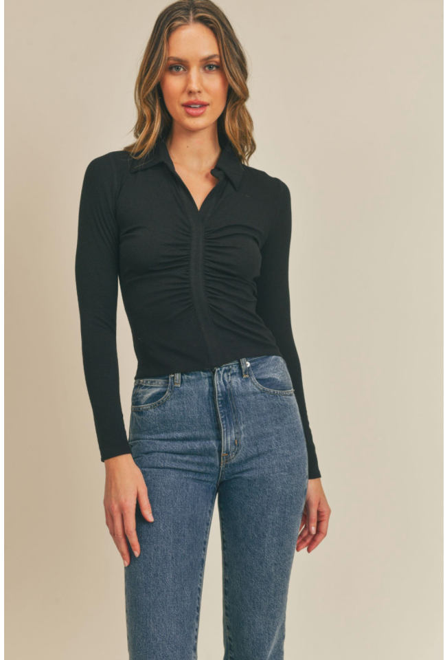 PLAY IT RIGHT OPEN COLLAR TOP
