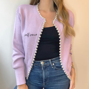 Charlotte pearl trim cardigan